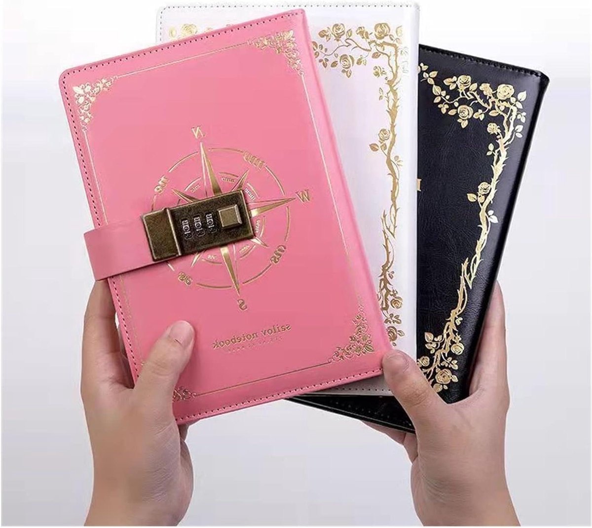 Notitieboek met Slot - Dagboek Kladblok - Persoonlijke Notities - Hardcover Bescherming - 200 Pagina's - Roze