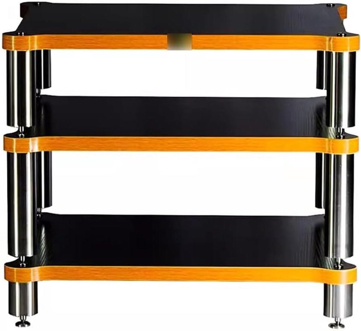 HiFi Rack - Audio Meubel - Muziek Luisteren - Schokabsorberende Spikes - 60x70x48cm - Zwart