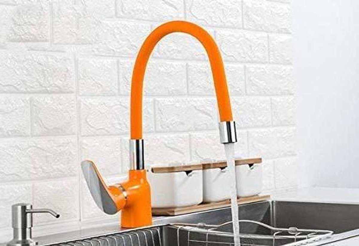 Keukenkraan Mixer - Gootsteenkraan Flexibel - Keuken Werk - Verstelbare Uitloop - Enkel Ga