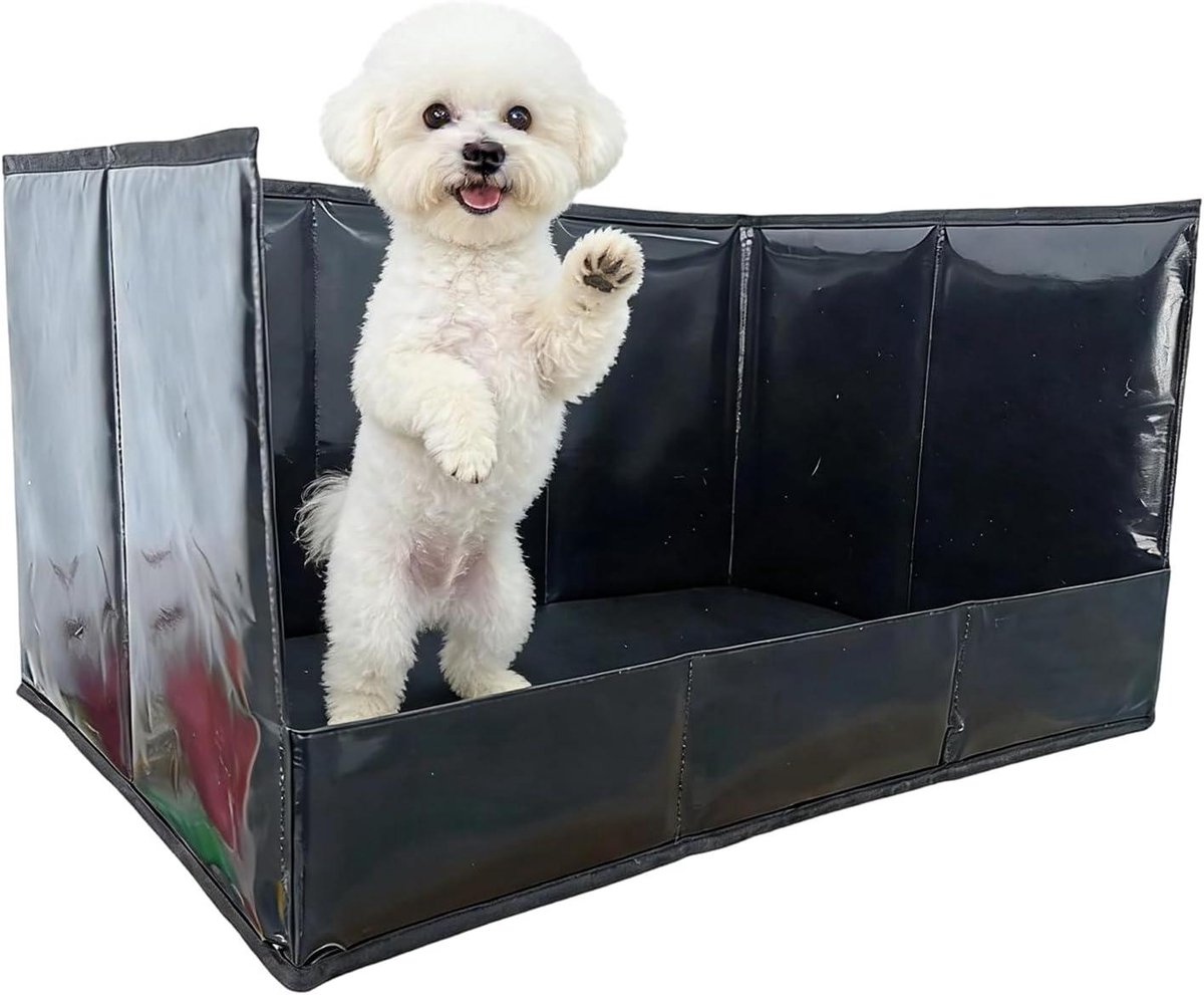 Honden Toilet - Puppy Bak - Zindelijkheidstraining - Opvouwbaar Ontwerp - 84 x 58 x 40.6 cm - Zwart