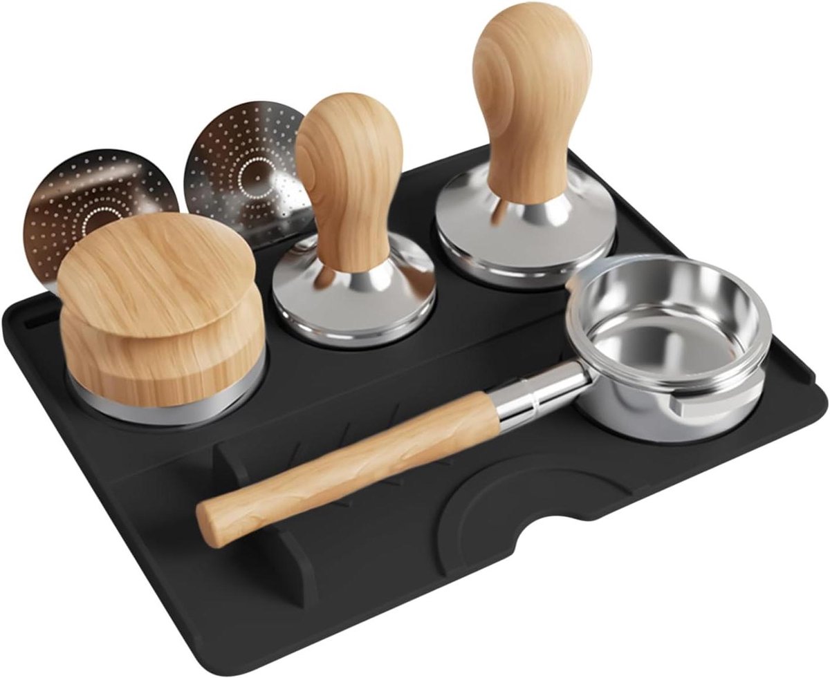 Koffie Tamping Mat - Tamper Pad - Koffie Bereiden - Antislip Buffer - 25x20cm - Zwart