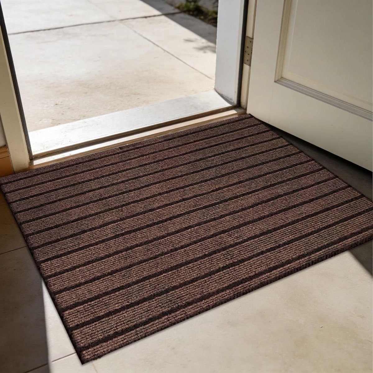 Binnendeurmat - Voetmat - Vuil Vangen - Water Absorberend - 90 x 120 cm - Bruin