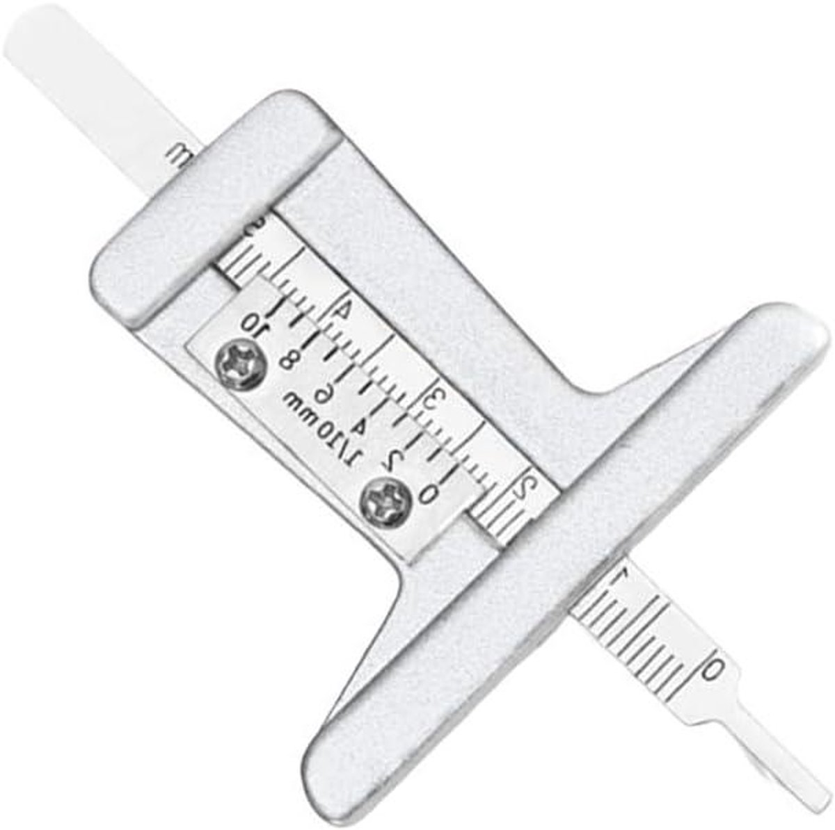 Bandenprofiel Dieptemeter - Profielmeter Banden - Bandenslijtage Controleren - Gegraveerde Schaal - 0-50 mm - Zilver