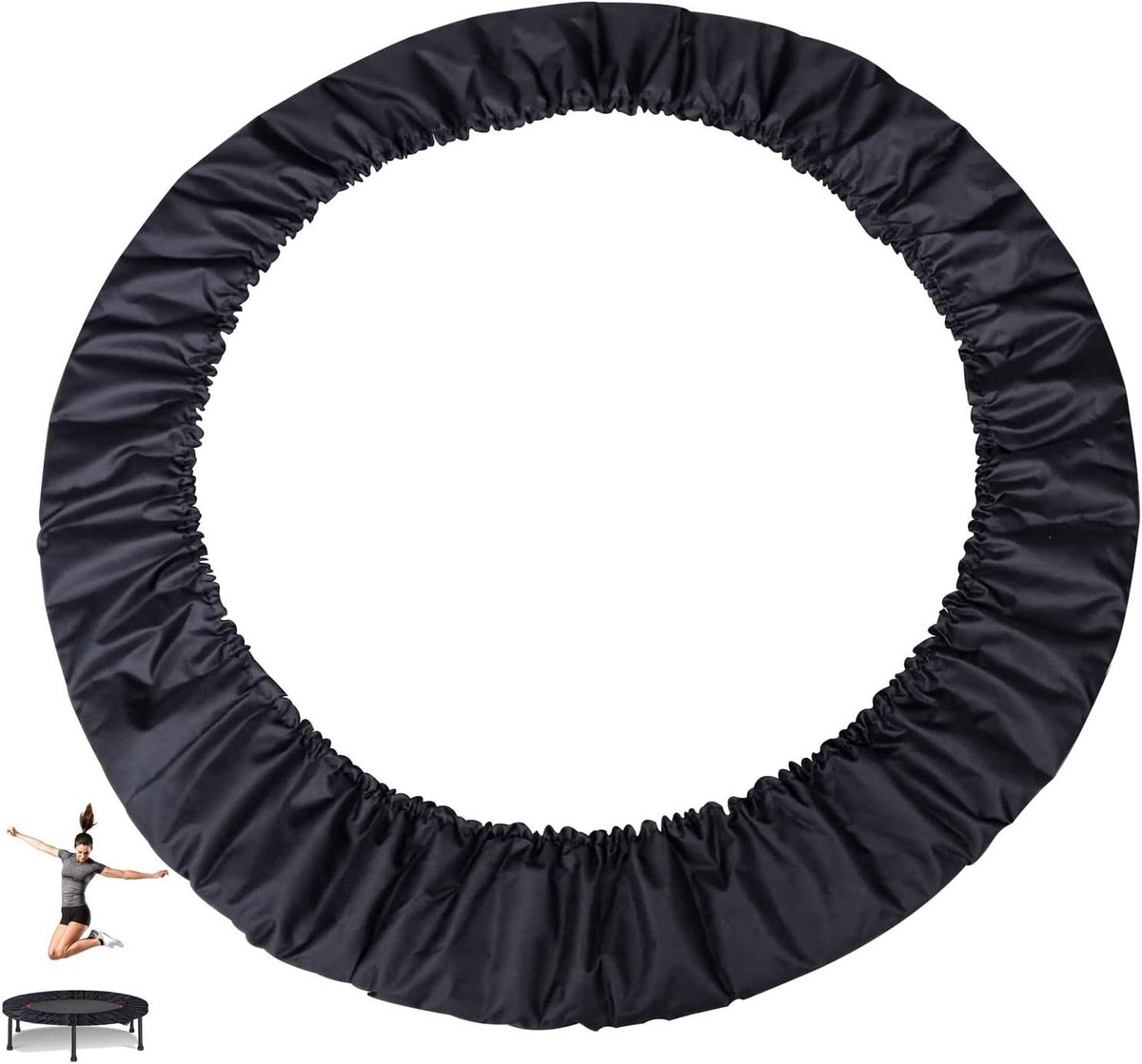 Trampoline Beschermhoes - Veiligheidskussen Rand - Veilig Springen - Waterdicht Oxford Materiaal - 122 cm - Zwart