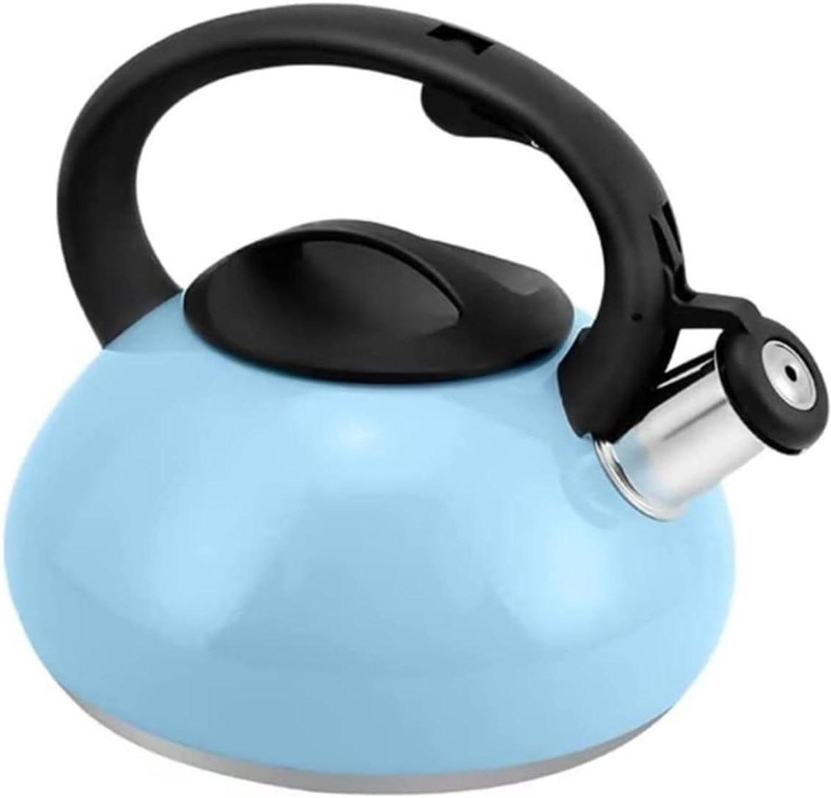 Waterkoker met Fluitje - Theepot RVS - Drankjes Bereiden - Snelle Verwarming - 2.5 Liter - Blauw