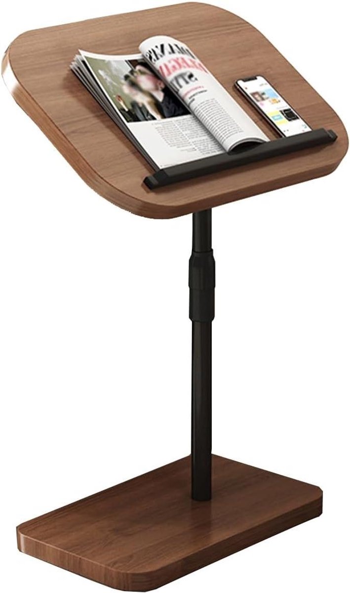 Bijzettafel - Banktafel - Snacktafel - In hoogte verstelbaar - 46x30cm - Bruin
