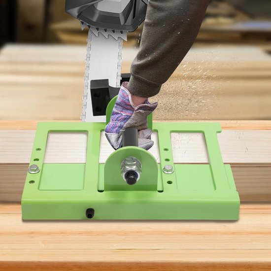 Kettingzaag Molen - Houtbewerking Opzetstuk - Precisie Hout Zagen - Verstelbare Breedte - 5-15 cm Bereik - Groen — afbeelding 4