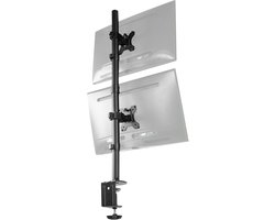 Dubbele Monitor Bureau Bevestiging - Monitorstandaard - Werkplek Organiseren - Verticale Stapeling - Tot 34 inch - Zwart
