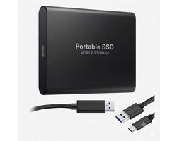 TRESTO – Portable SSD – Externe SSD – 2TB opslag – Zwart SSD – inclusief USB C kabel – USB 3.1 – draagbare SSD – SSD harde schijf – externe harde schijf 2TB – SSD voor laptop – zwart – geschikt voor Windows, Mac en Android