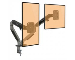 Ranqer Pro Dual Monitorbeugel - Monitorarm - 2 schermen - 17 tot 32 inch schermen - VESA-montage - kantel- en draaibaar - space grey