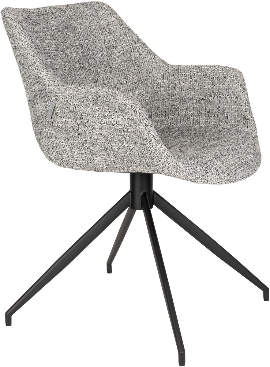 Zuiver Doulton Eetkamerstoelen Armleuning Grijs - Set van 2