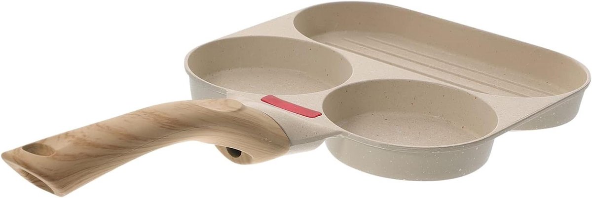 Camping Koekenpan - Ontbijt Pan - Eieren Bakken - Antiaanbaklaag - 38X19cm - Zilver