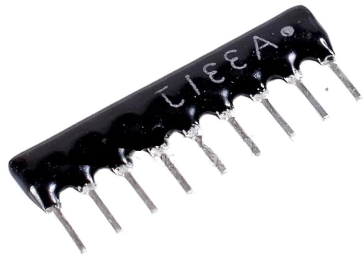 Weerstandsnetwerk Array - Elektronische Component - Elektronica Reparatie - 9 Pin Configuratie - 330 Ohm - Niet Van Toepassing
