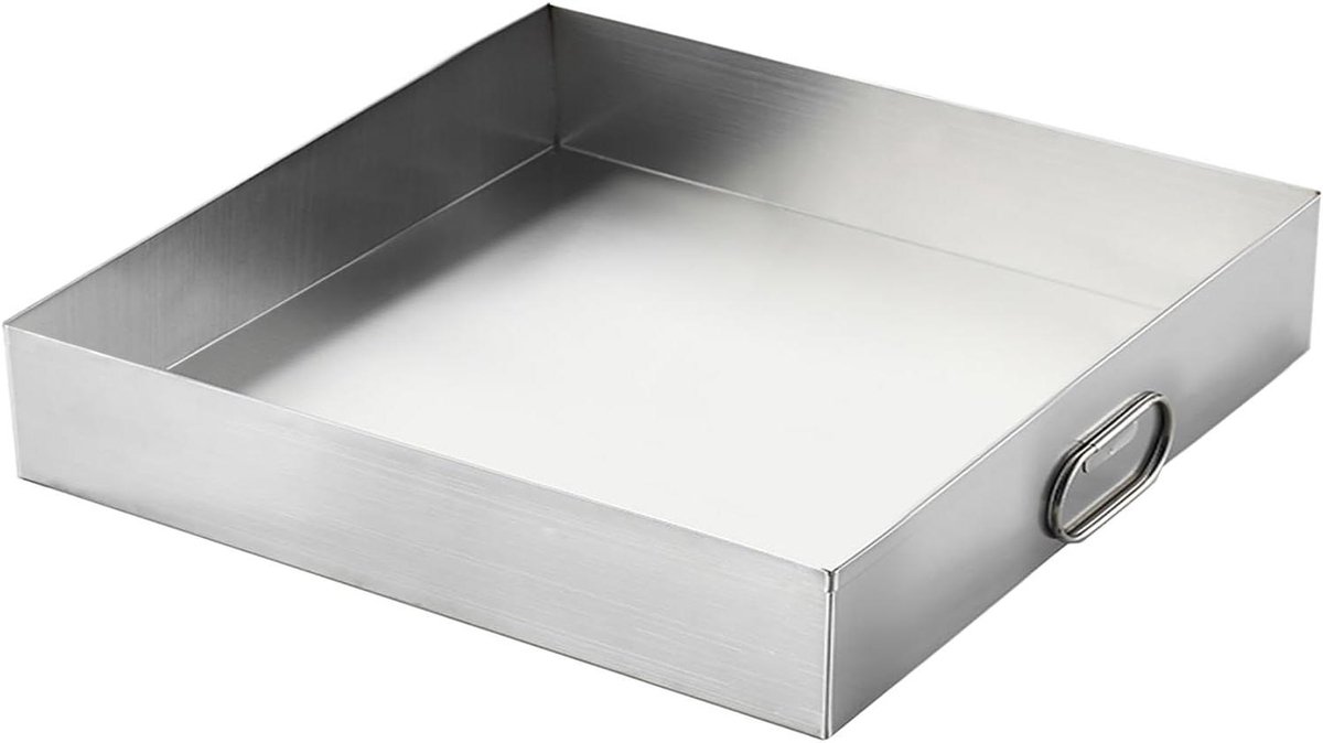 Wasmachine Lekbak - Opvangbak Roestvrij Staal - Vloeren Beschermen - Gepersonaliseerd Handvat - 30 cm - Zilver
