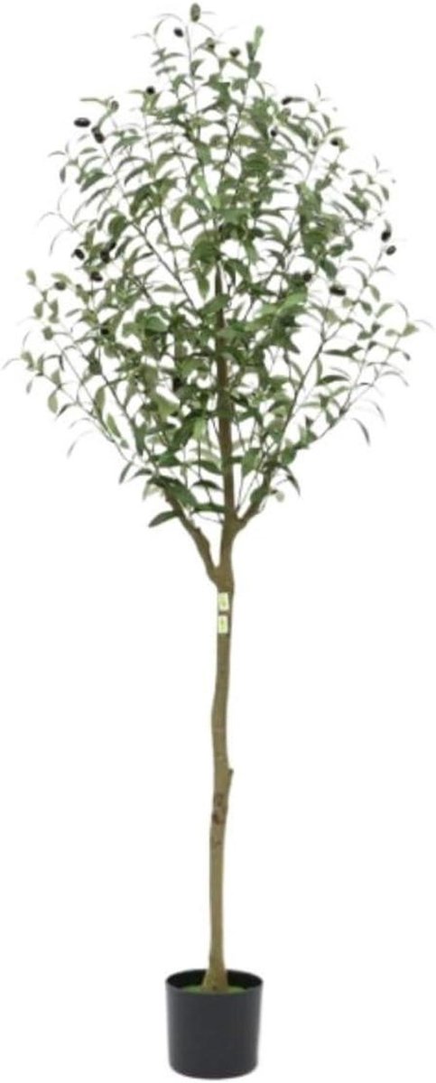 Kunstplant Olijfboom - Decoratieve Plant - Binnen Decoratie - Nagenoeg Natuurlijke Bladeren - 150 cm Hoog - Groen