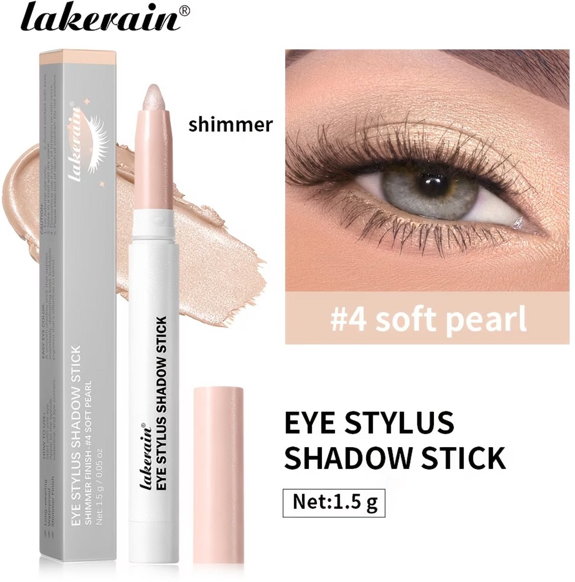 Oogschaduw Stick Soft Pearl – Waterproof Crème Oogschaduw – Langhoudende Eyeshadow Stick – Shimmer Finish