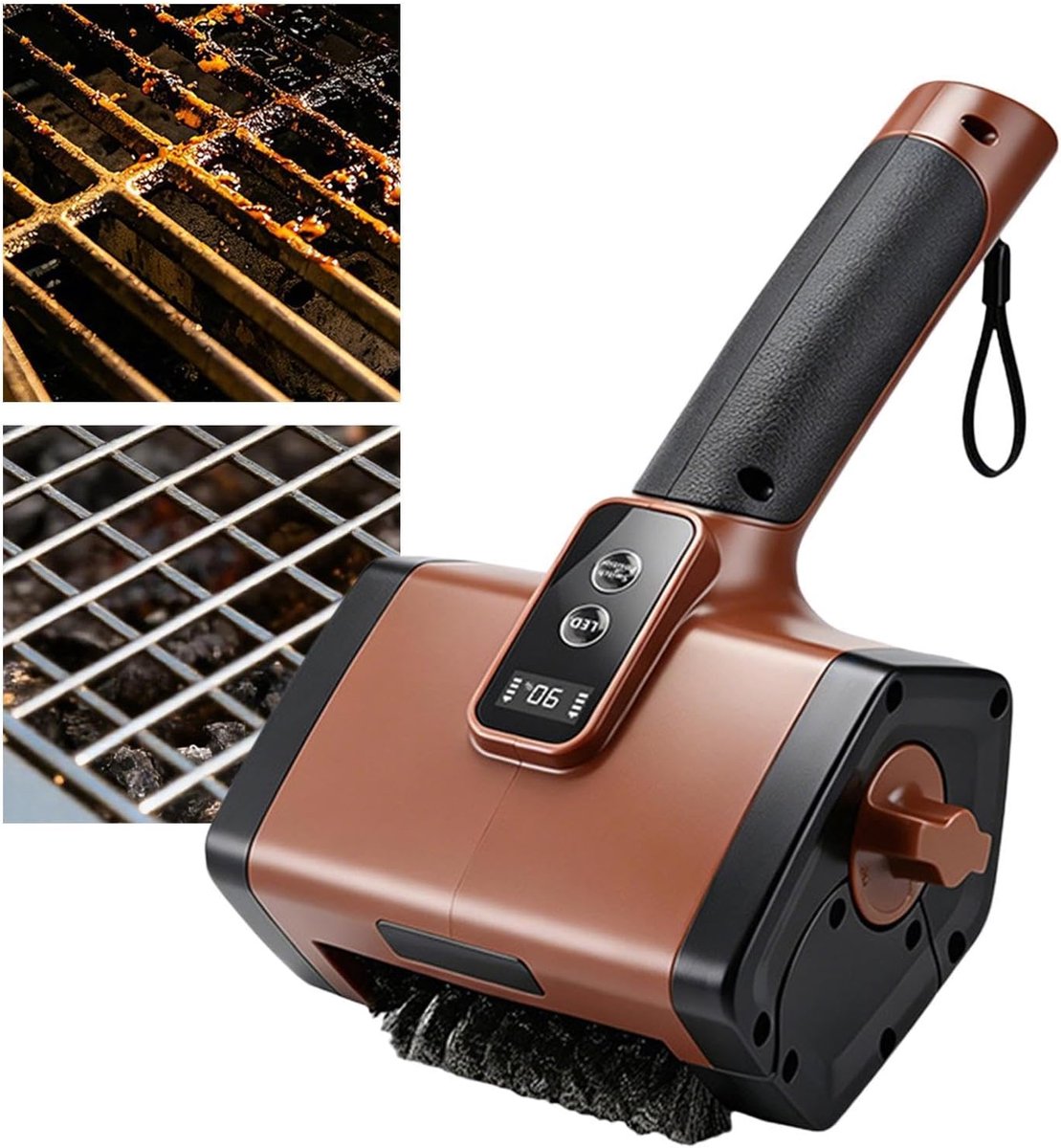 Elektrische Schoonmaakborstel voor BBQ en Oven - Automatische Barbecue Reiniger met 2 Snelheden en LED-Verlichting - Krachtige Grillborstel Oplaadbaar - Uniek BBQ Cadeau voor Mannen