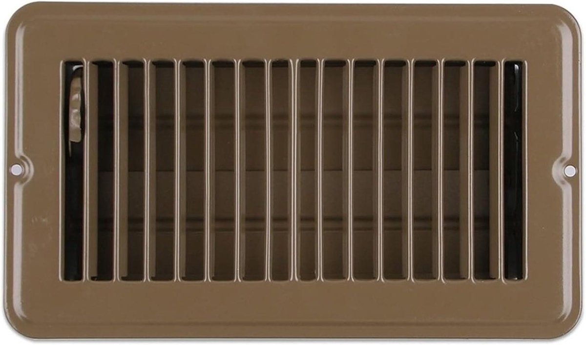 Wandventilatierooster, 4" x 8" bruine vloer luchtregister vloerverspreider met gaten for camper en huis staal kunststof ventilatie rechthoekig ventilatierooster enkele laag
