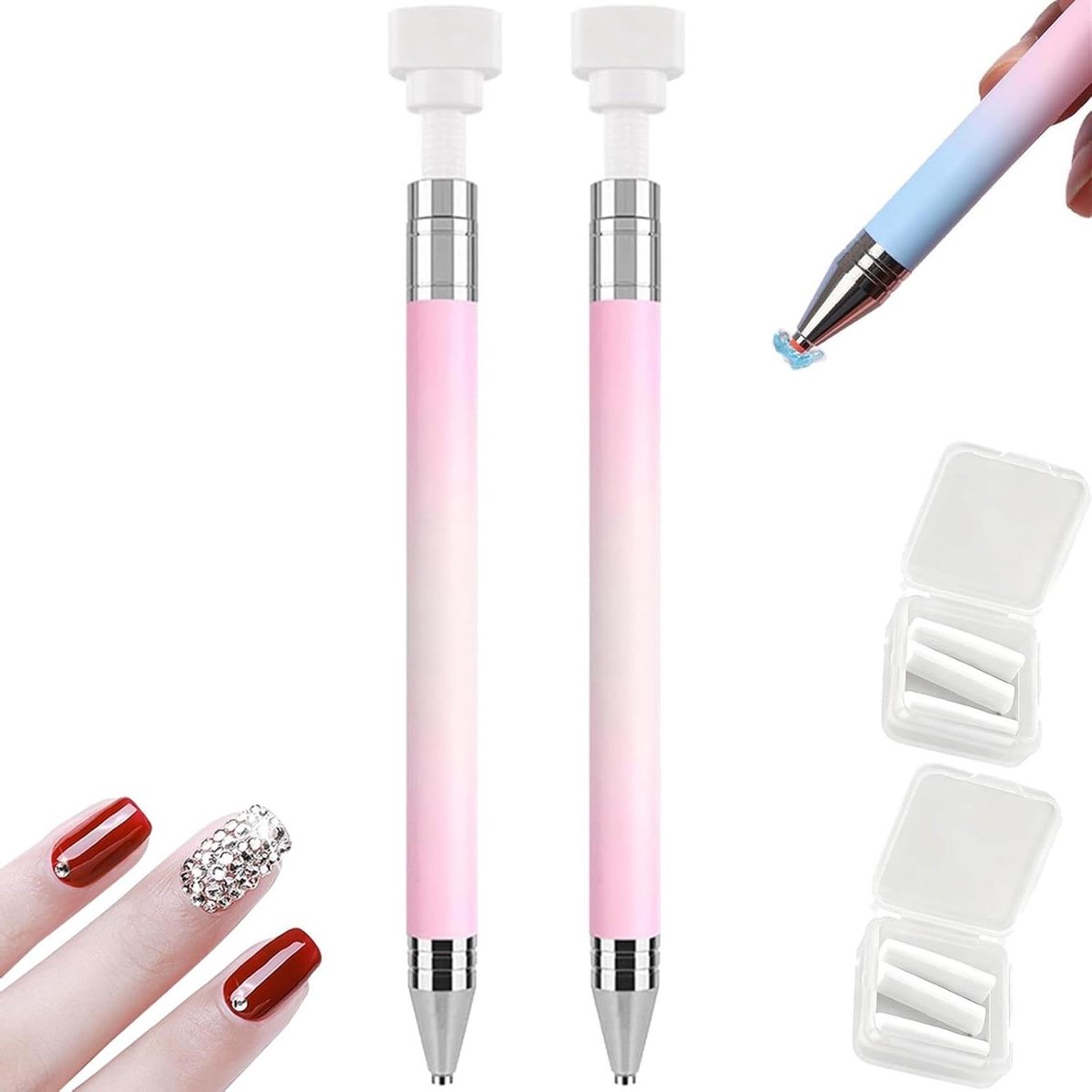 Wax Pen - Diamant Schilderpen - Diamant Schilderen - Automatisch Navulbaar - 15.5 cm - 2 Poeders