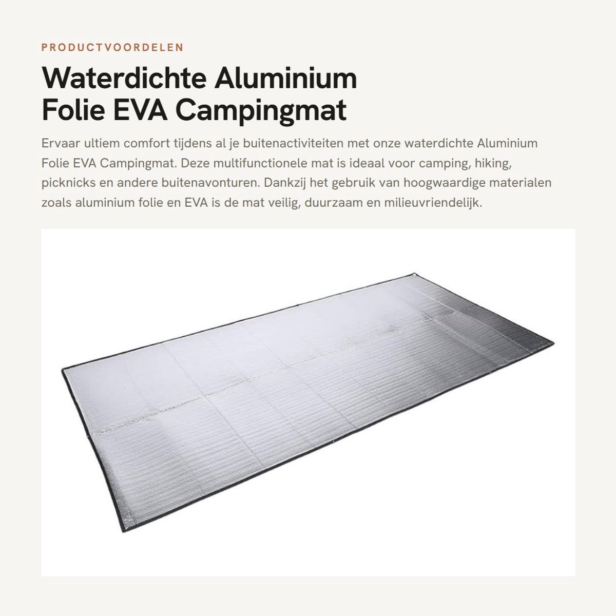 Dailygoods- Matras Lichtgewicht - Opvouwbaar - Waterdicht - Aluminium Folie - EVA - Dubbelzijdig Vochtbestendig - Kampeermat