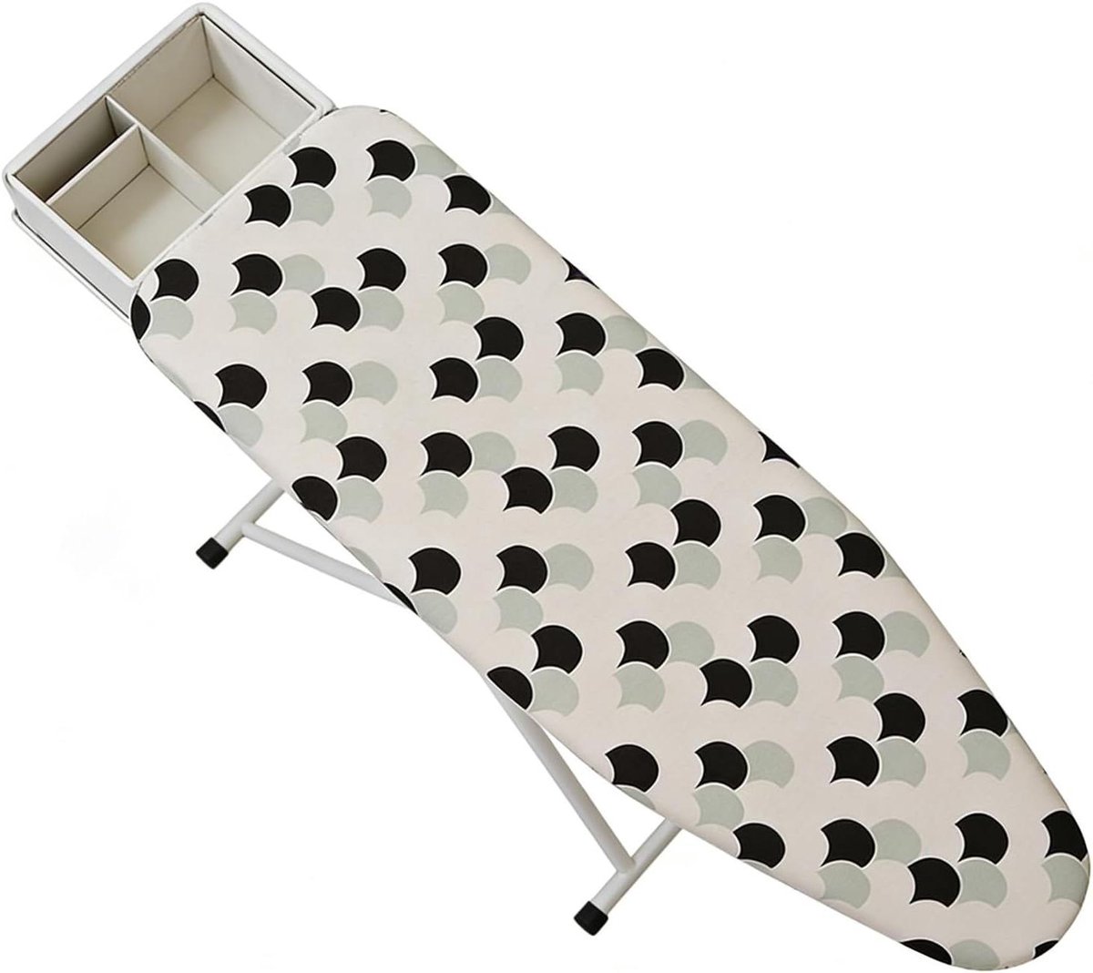 Strijkplankovertrek met kussen - Strijkmat Hittebestendig - Efficiënt Strijken - Elastische Rand - 100 x 39 cm - Grijs