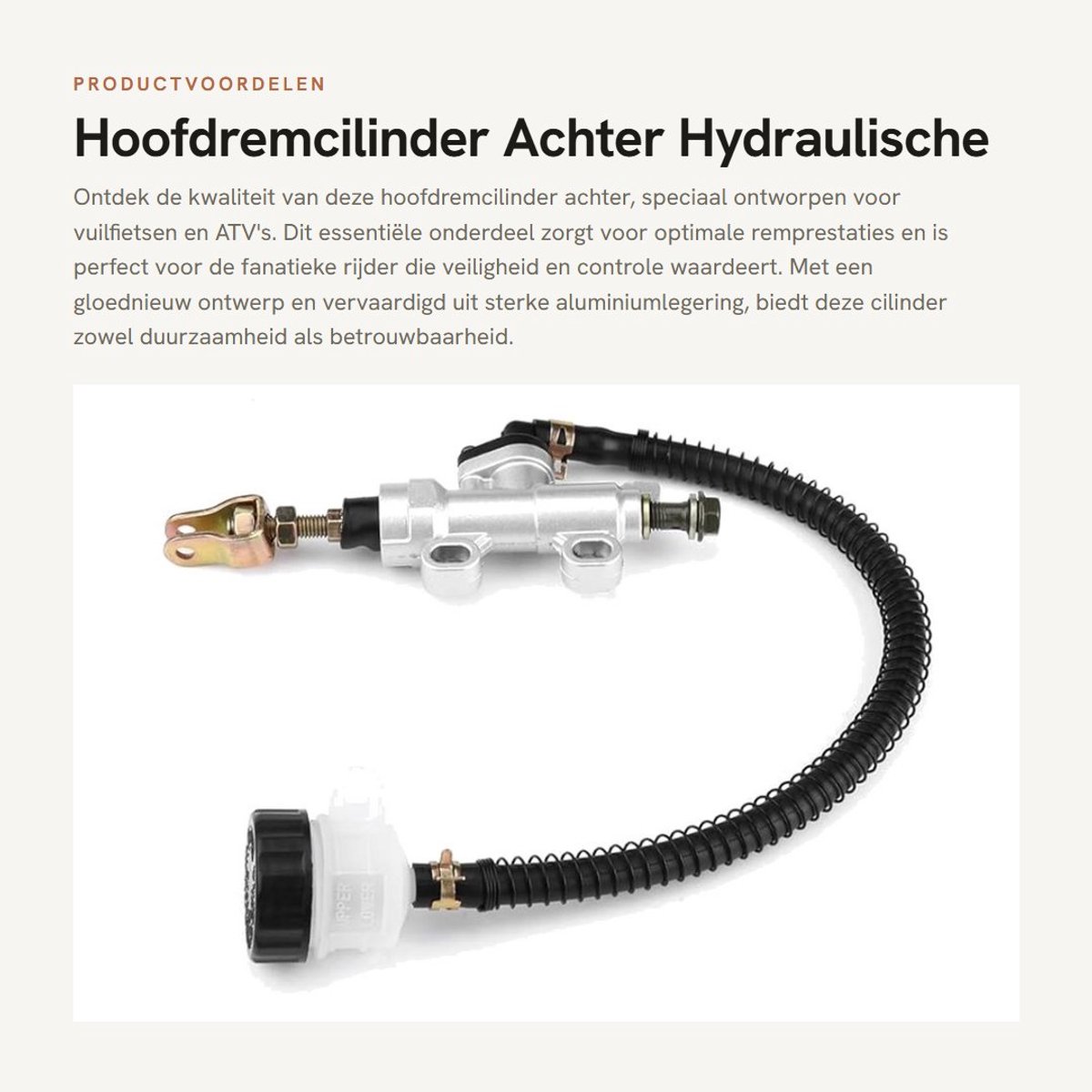 Dailygoods- Hoofdremcilinder Gloednieuw - Hydraulische Rempomp - Aluminiumlegering - Geschikt voor Motorfiets - Achterste Voetremcilinder - Inclusief Reservoir