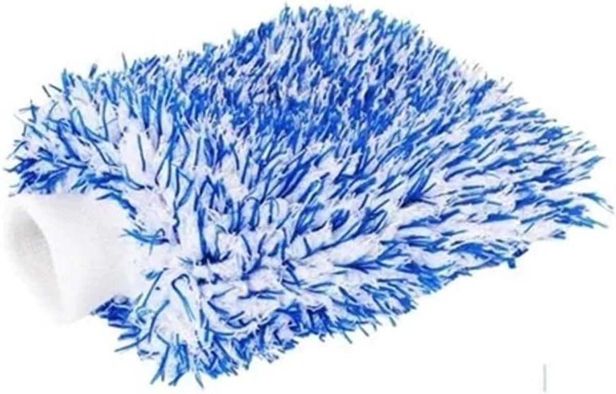 Autowashandschoen - Microvezel handschoen - Voertuig reinigen - Krasvrije vezels - 16 x 23 cm - Blauw