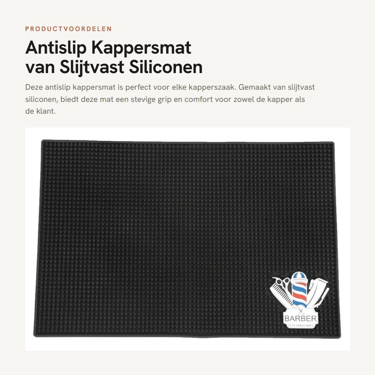 Dailygoods- Kappersmat antislip - Slijtvast - Praktische kwaliteit - Kappershulpmiddelen - Kapperszaak - Geschikt voor kapsalons - Antislipmat