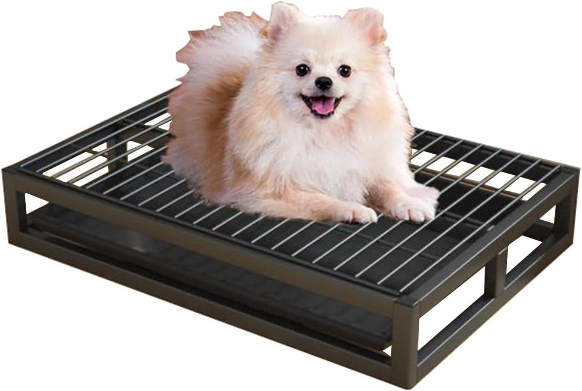 Hondenzindelijkheids toilet trainingsbakje, indoor en buiten, kattenpuppy trainingsmat, draagbaar hondentoilet voor kleine en middelgrote honden (52 cm, zwart)