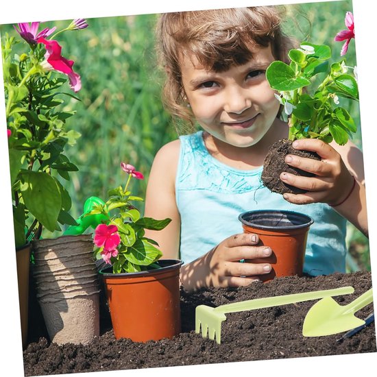 Mini Tuingereedschap Set - Planten Schep Hark - Balkon Tuinieren - Ergonomische Handgrepen - 215 cm - Lichtgroen van MINI — afbeelding 2
