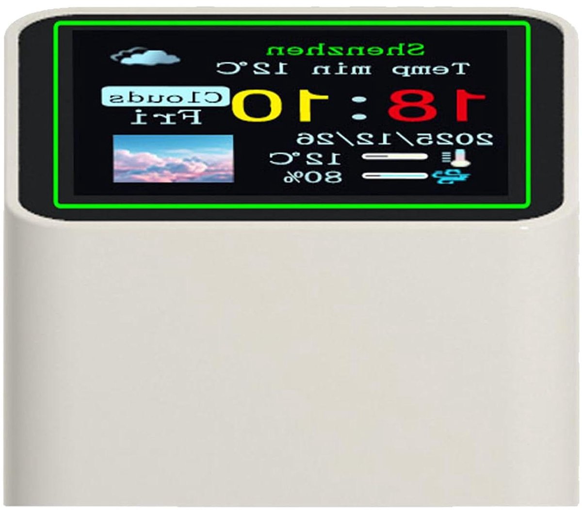 Slimme Digitale Klok WiFi-weerstation, 1,54 Inch Display met Aanpasbare GIF's en Nachtmodus, Ideaal voor Slaapkamer en Thuiskantoor