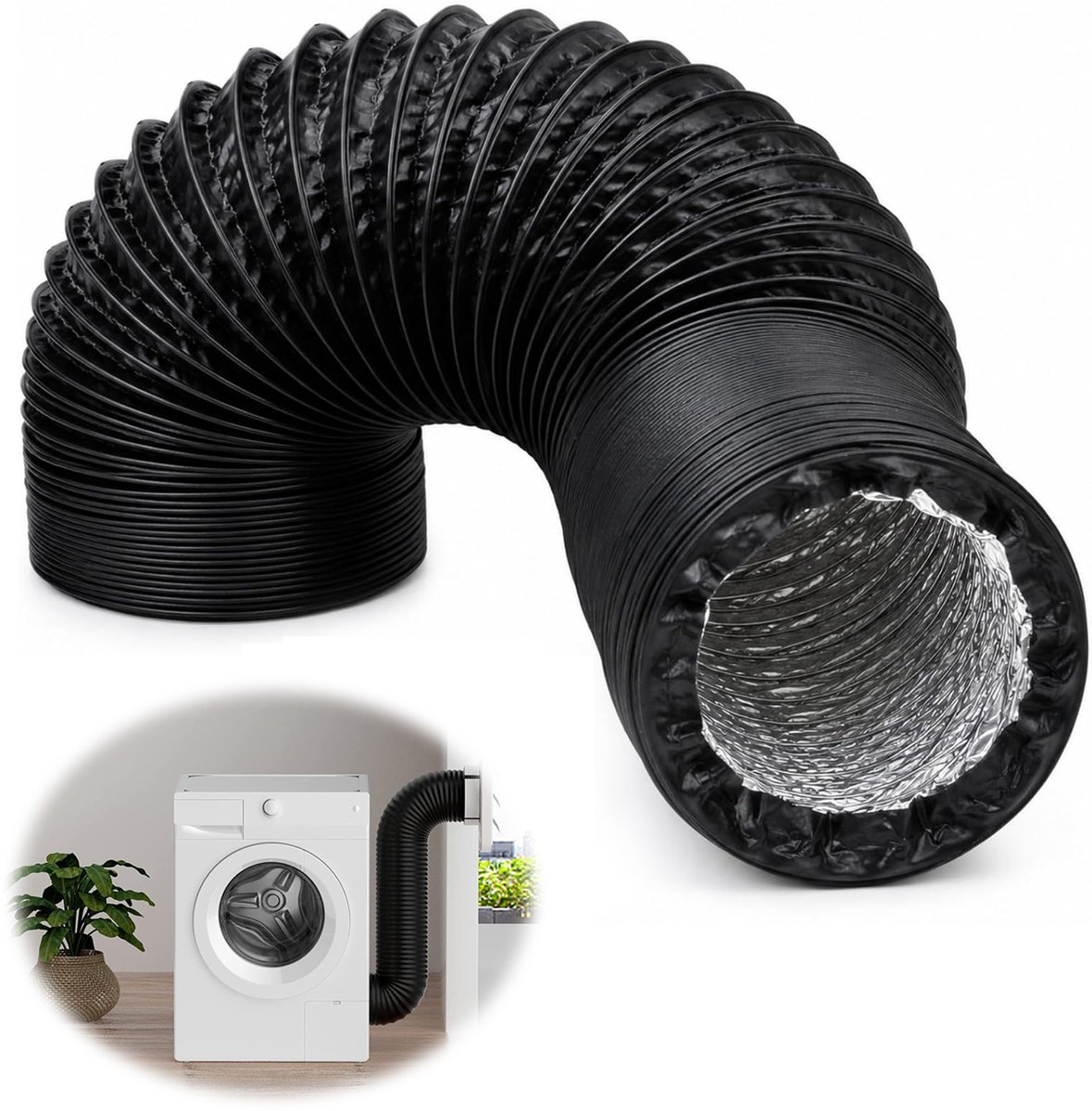 Flexibele Buisslang Van 150 MM - 5M PVC-Afvoerslang Voor Wasdroger - Ventilatieafvoerslang Voor Hvac Kweektent Lasersnijder