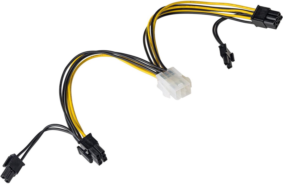 Akyga Pci Express Adapterkabel Voor Voedingskaart, 6 Pin 2X 8 6+2