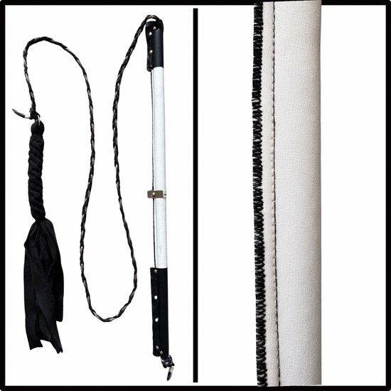 Hondenspeelgoed, Flirt Pole maat 1 in de kleuren offwhite, zwart, bruin. Hondenhengel - hondenspeelgoed - Hondentraining - hondenspeelhengel - trektouw - spelen en leren - dog training - ShukoGear by MadeByShuko