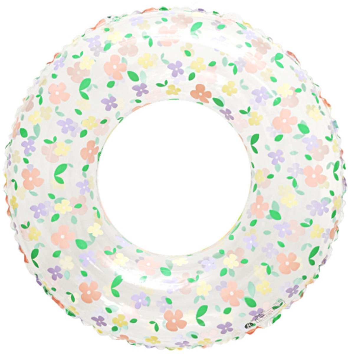 Bloemenprint Zwemring 70 cm Halfdoorzichtig Transparant – Extra Dik en Lekkagebestendig, Veilige Zwemband Speciaal voor Kinderen van 5 tot 9 Jaar