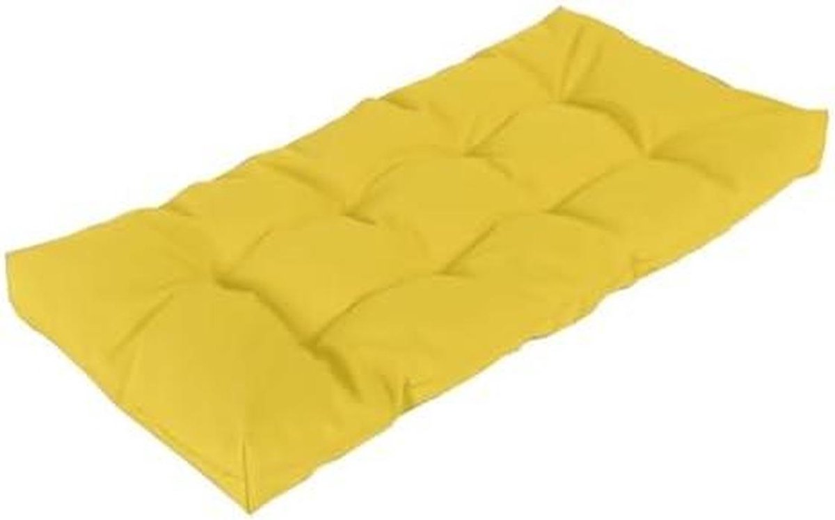 Tuinbank Kussen - Buiten Zitkussen - Comfortabel Zitten - Waterdicht Polyester - 100 x 50 cm - Geel