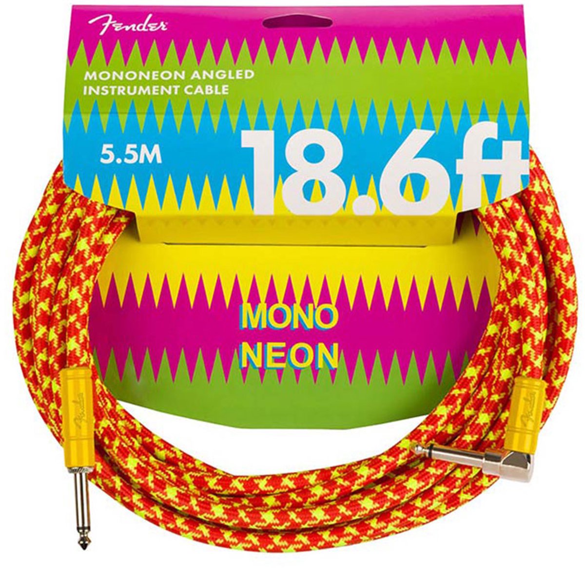 Fender MonoNeon Instrument Cable 18.6 feet Orange instrumentkabel 5.5 meter