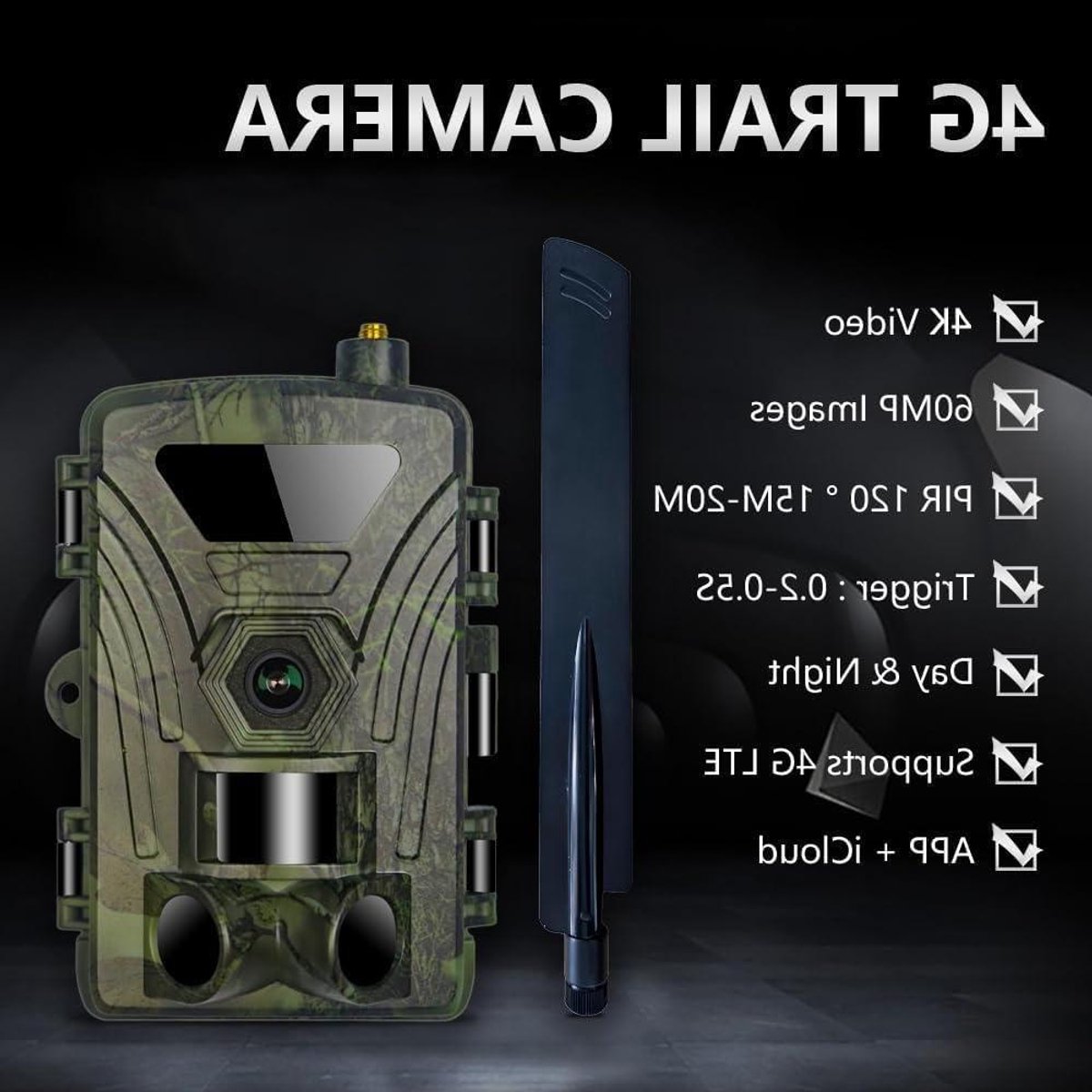 Wildcamera - Nachtzicht Camera - Natuur Observatie - Snelle Bewegingsdetectie - Full HD - Groen