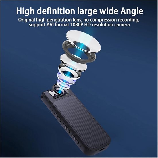 Bodycam Minicamera - Draagbare Recorder - Veiligheid Vastleggen - Bewegingsdetectie Nachtzicht - 1080P HD - Zwart — afbeelding 3