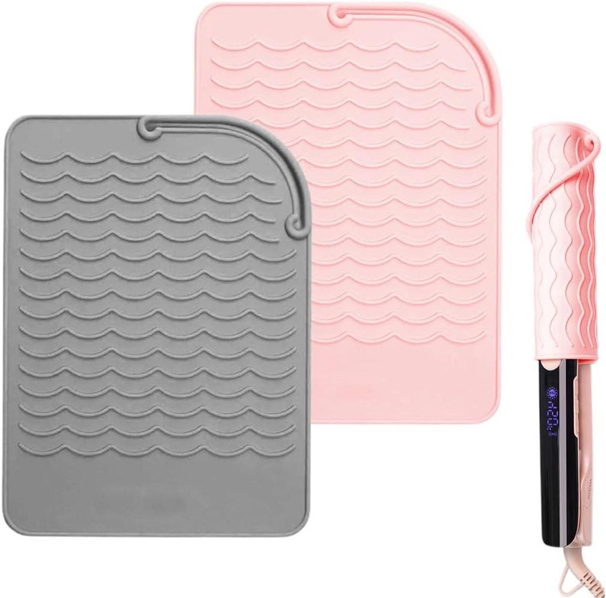 Siliconen Matzakken - Hittebestendige Pads - Styling Tools Beschermen - Opvouwbaar Ontwerp - 2 Stuks - Zwart