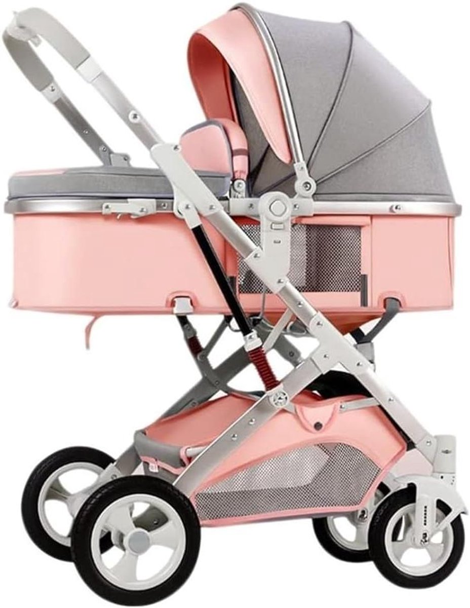 Kinderwagen - Babyvervoer - Veilig transport - Lichtgewicht aluminium - Opvouwbaar 32cm - Roze