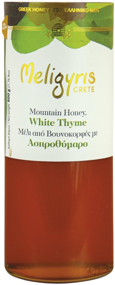 Witte Tijmhoning - Onbewerkt & Puur - Rauwe Honing - 800g - Meligyris