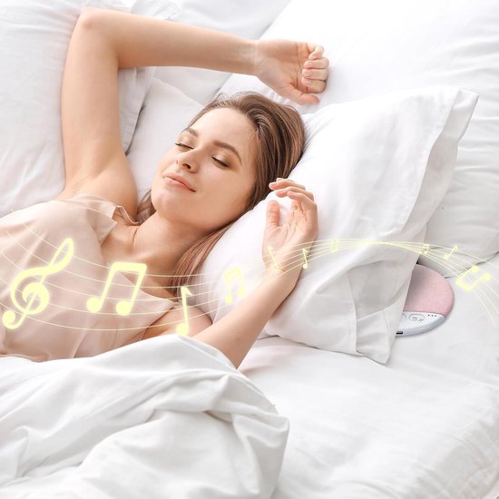 Slaapsprekers - Bluetooth - Ultra Dun (1.1 cm) - Kussen Speaker met Timer - 20-48 uur Accu - Witte Ruis - Voor Beter Slapen - Draadloos - roze van Merkloos — afbeelding 4