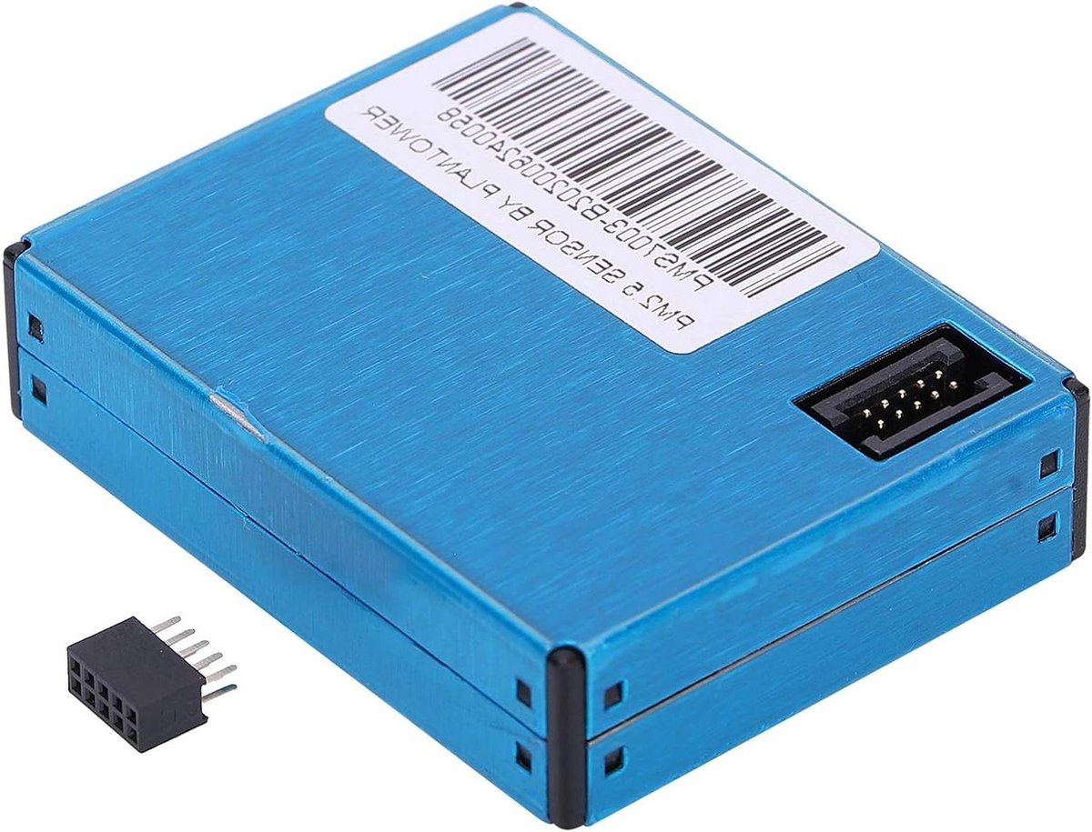 Luchtkwaliteit Sensor - PM2.5 Module - Binnenlucht Meten - Ingebouwde Ventilator - Compact Formaat - Grijs