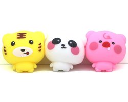 Premium Kwaliteit Squishy Dieren Set 3 Stuks – Panda, Tijger en Beer – Stressbal – Knijp Speelgoed – Fidget Toy voor Kinderen en Volwassenen