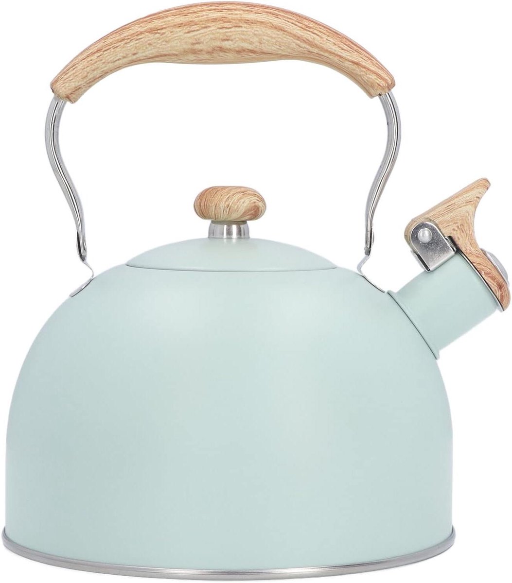 Fluitende Waterketel - Theeketel Kookplaat - Koffie en Thee - Opvouwbare Handgreep - 2.5 Liter - Wit