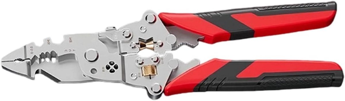 Vouwendraad Stripper - 12 Functies Tang - Elektrisch Onderhoud - Compact Opvouwbaar - 0.2-6mm² - Grijs
