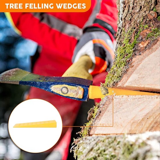 Velwig ABS-kunststof - Zaag Hout Wig - Bomen Vellen - Sterke Duurzame Constructie - 25 Cm - Geel — afbeelding 2
