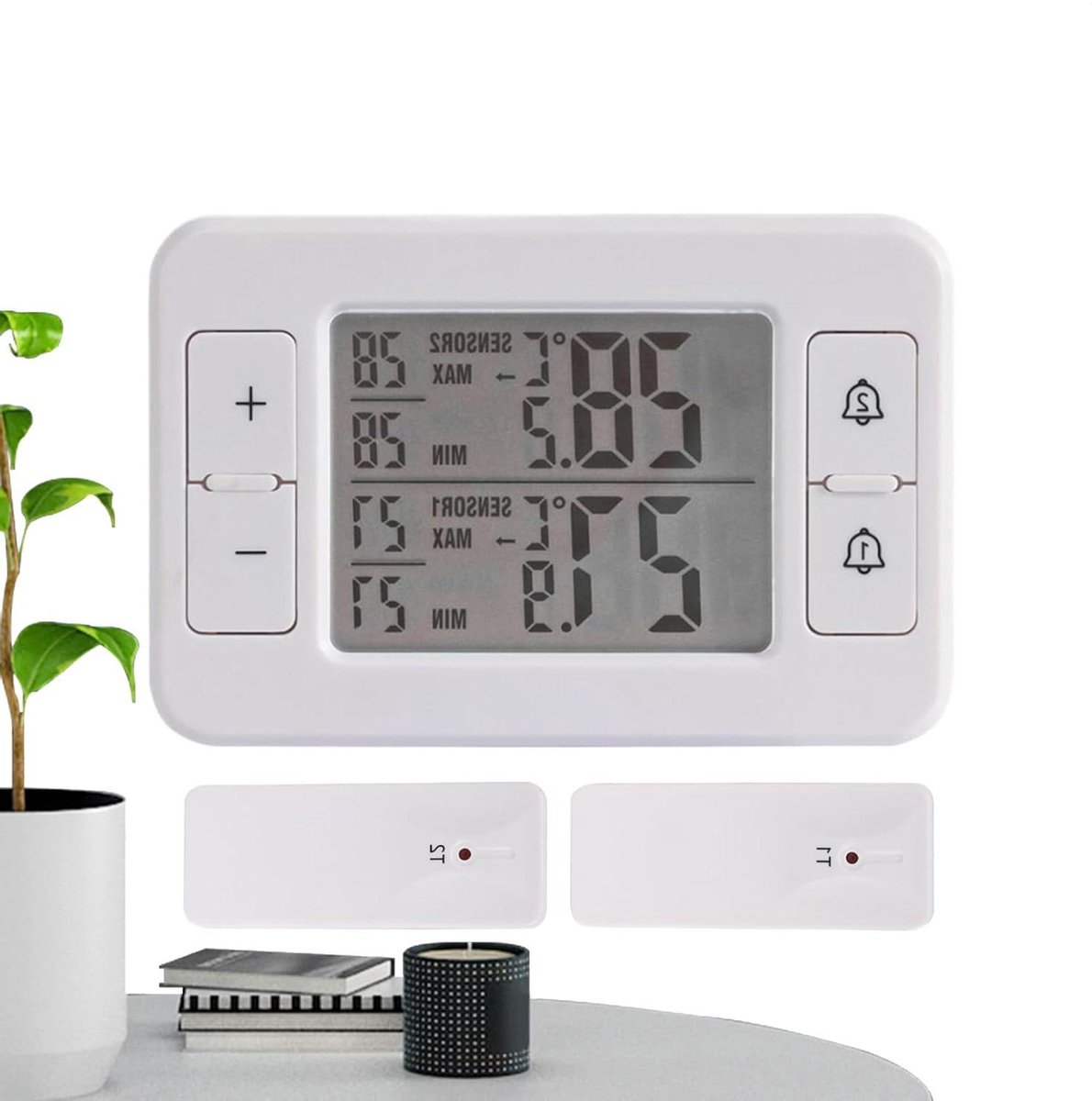 Temperatuurmeter Vriezer - Digitale Monitor - Voedsel Veiligheid - Draadloze Overdracht - 100 Meter Bereik - Uniek