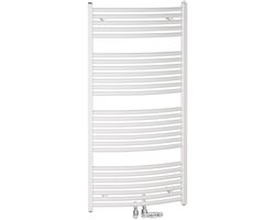 Zehnder Badkamerradiator Zeno Bow, 1688x495 mm (HxL), Midden- / Zijaansluiting, gebogen, ZNT-170-050-05, ZZ400350B100000